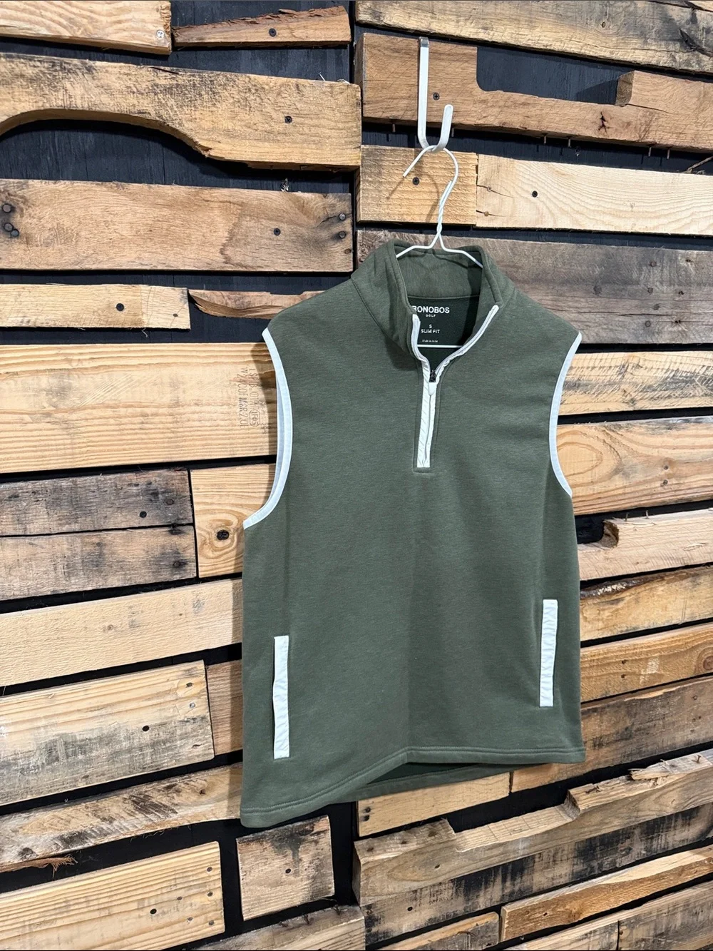 BONOBOS Men’s Clubhouse Golf Vest In Heather‎ Olive Green Size Small